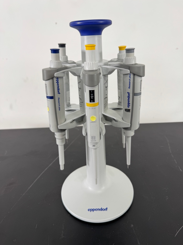 Image of Eppendorf Research Plus Single Channel Pipettes w/Stand - Quantity 6